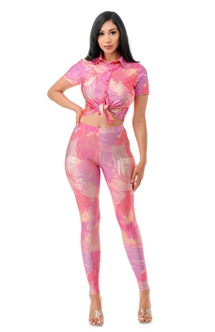 Two Piece Print Legging Set by The House of Stylez