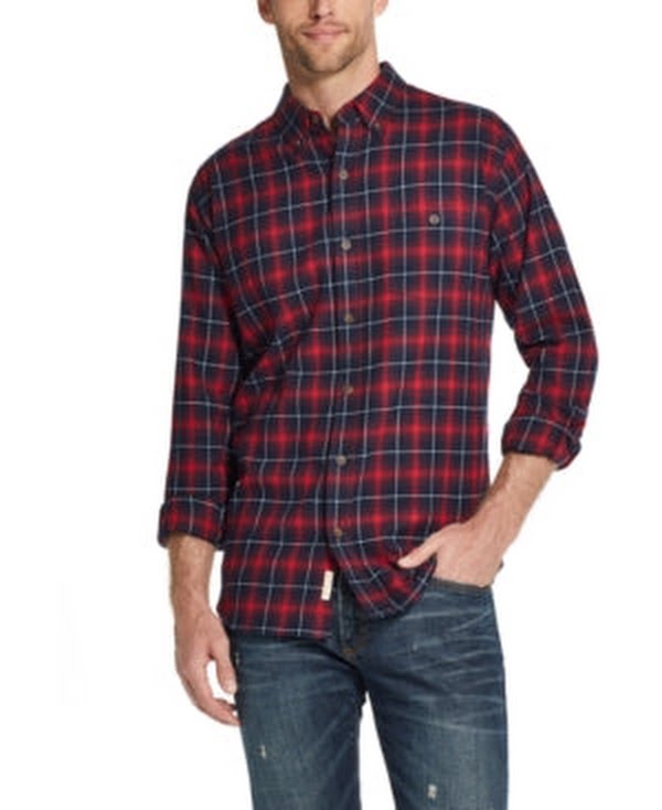 Weatherproof Vintage Mens Brushed Antique Flannel Plaid Shirt by Vanessa Jane