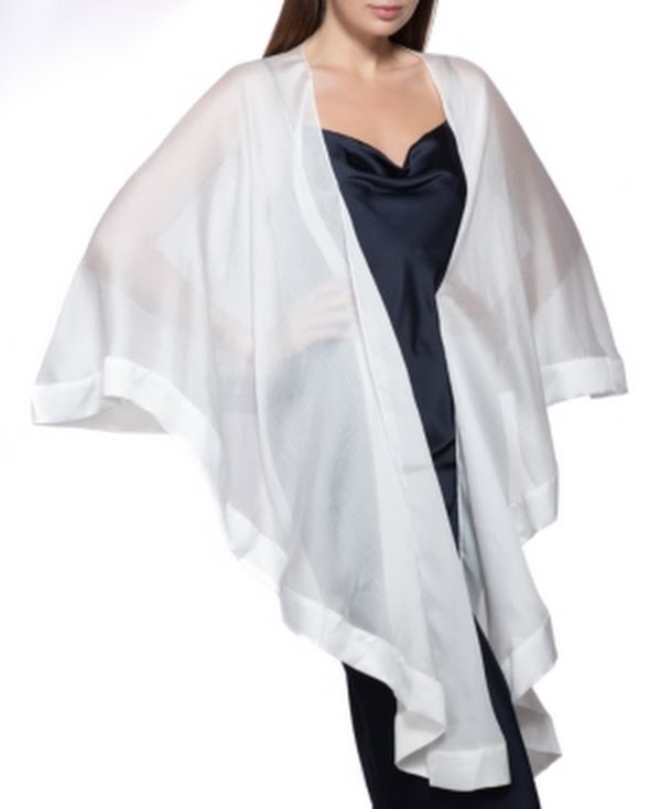Inc Satin-Border Topper, White, One Size by Vanessa Jane