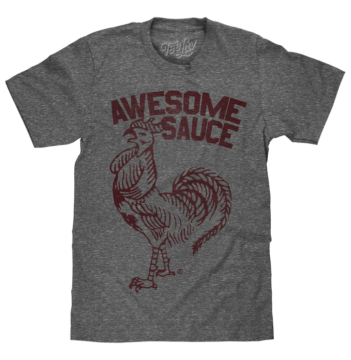 Sriracha Awesome Sauce T-Shirt - Gray by Tee Luv