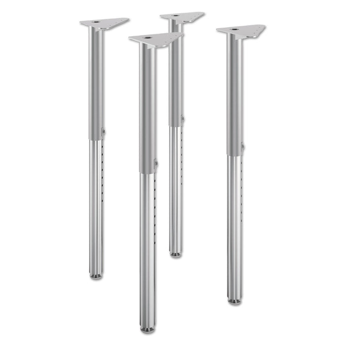 HON Build Adjustable Post Legs, 22" to 34" High, Platinum, 4/Pack