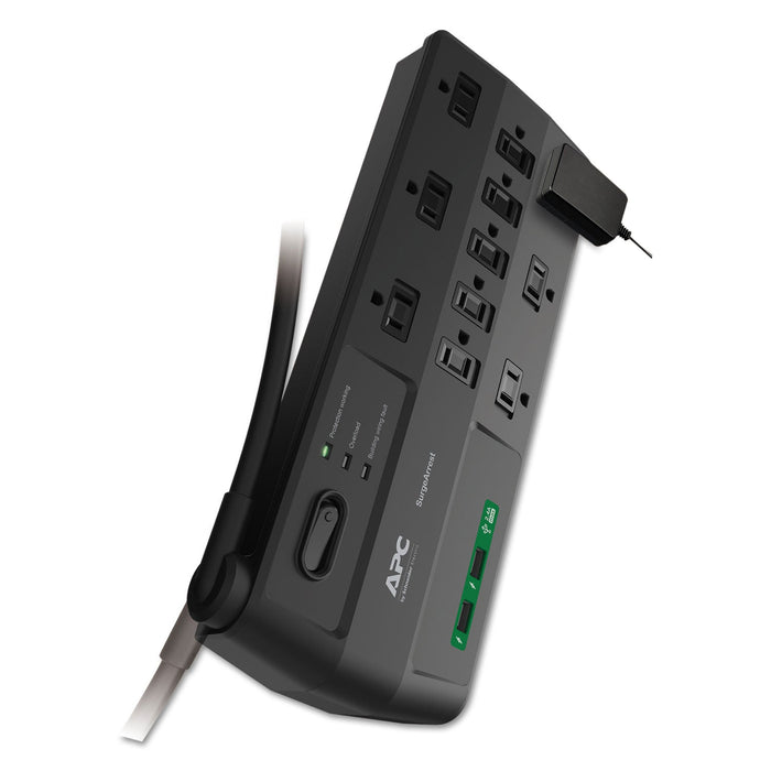 APC Performance SurgeArrest Power Surge Protector, 11 AC Outlets/2 USB Ports, 8 ft Cord, 2,880 J, Black
