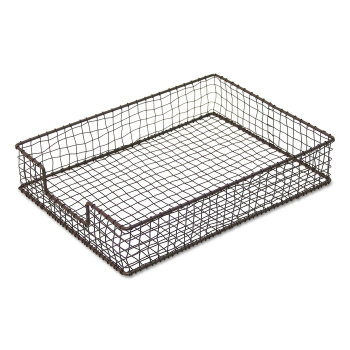 Universal Vintage Wire Mesh Letter Tray, 1 Section, Letter Size Files, 10.13" x 13.5" x 2.5", Vintage Bronze