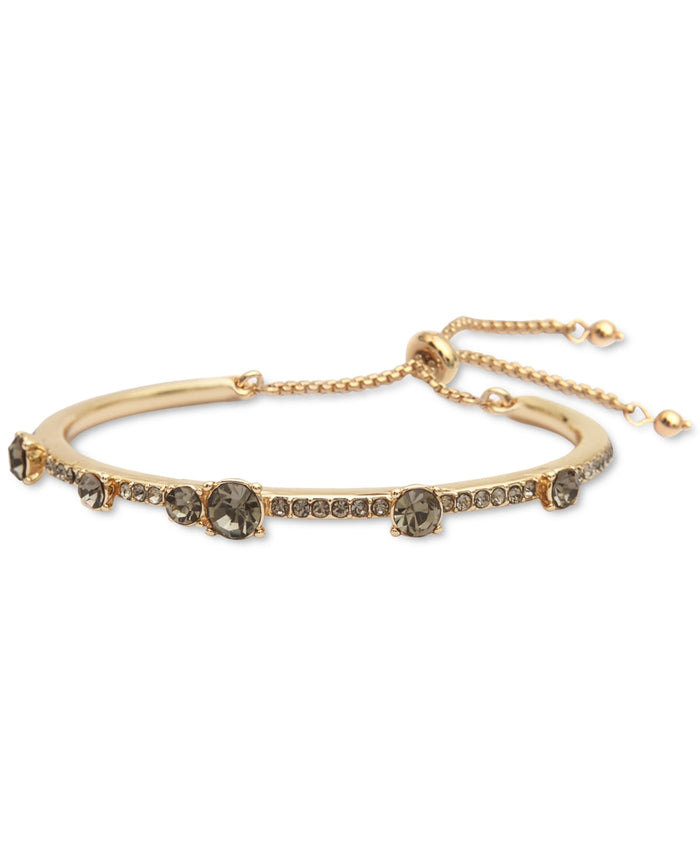 Inc Gold-Tone Black Stud Slider Bracelet, Black by Vanessa Jane