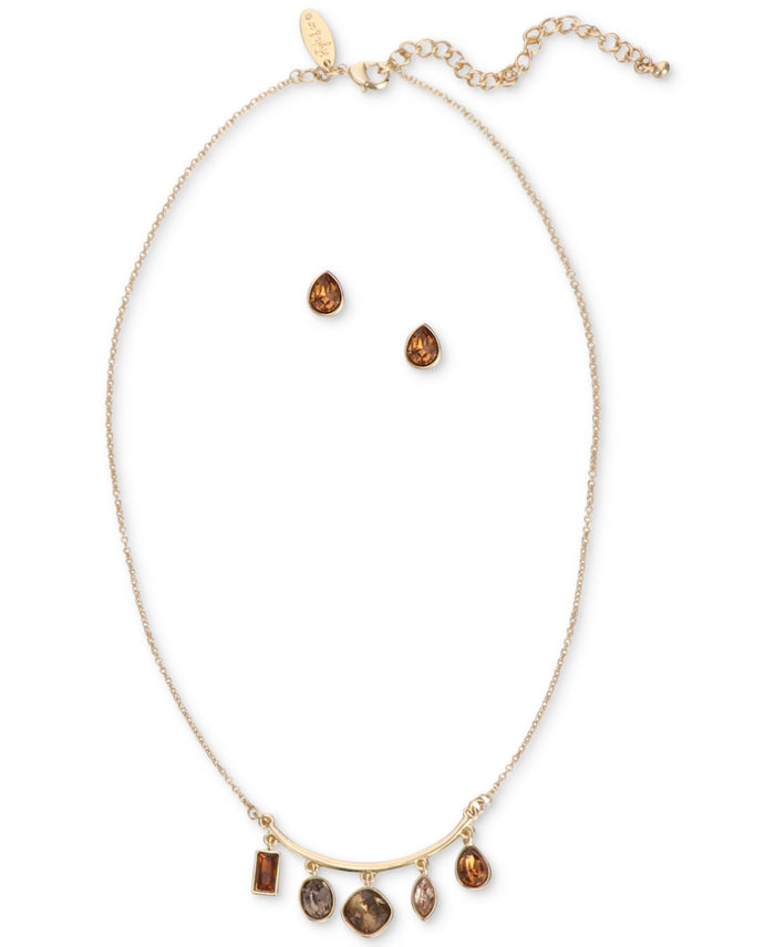 Style and Co Shaky Stone Statement Necklace and Drop Earrings Set by Vanessa Jane