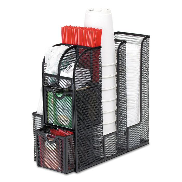 Mind Reader Organizer Coffee Condiment Organizer, 12.2 x 12 x 6, Black