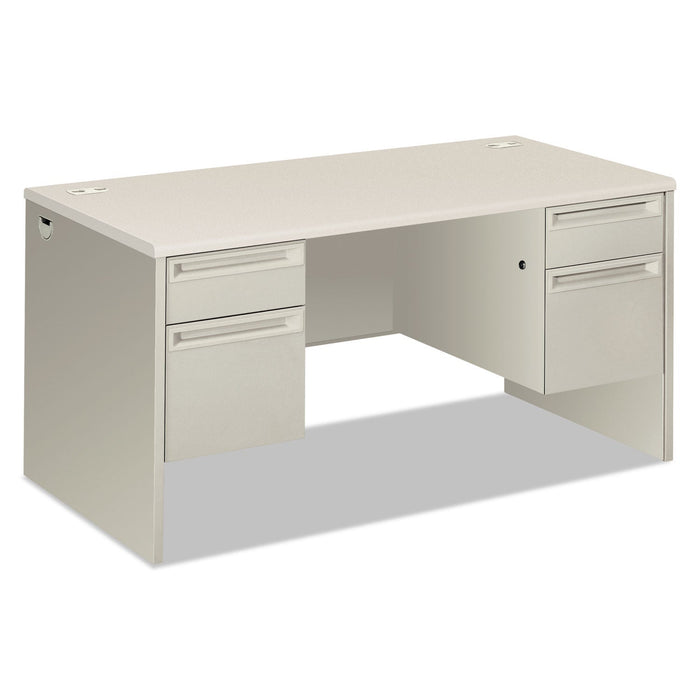HON 38000 Series Double Pedestal Desk, 60" x 30" x 30", Light Gray/Silver