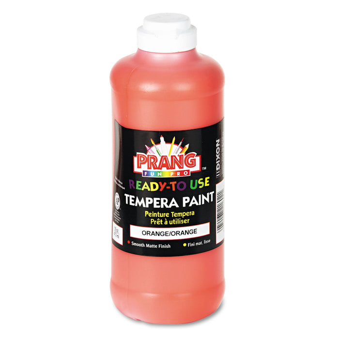 Prang Ready-to-Use Tempera Paint, Orange, 16 oz Dispenser-Cap Bottle