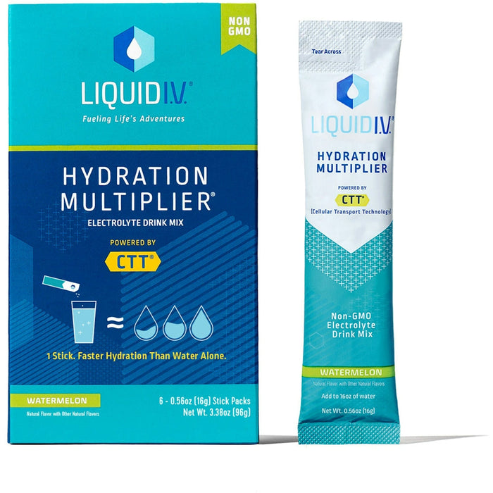 Liquid I.V. Hydration Multiplier, Electrolyte Drink Mix Powder Packets, Watermelon - 6 Count by Pasteur Pharmacy