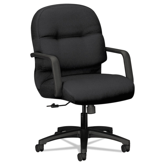 HON Pillow-Soft 2090 Series Managerial Mid-Back Swivel/Tilt Chair, Supports Up to 300 lb, 17" to 21" Seat Height, Black