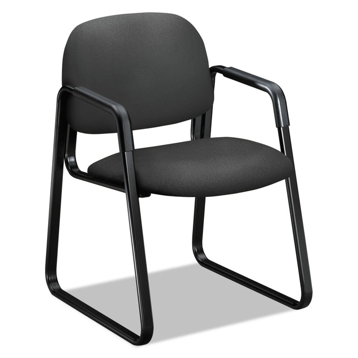 HON Solutions Seating 4000 Series Sled Base Guest Chair, 23.5" x 26" x 33", Iron Ore Seat/Back, Black Base