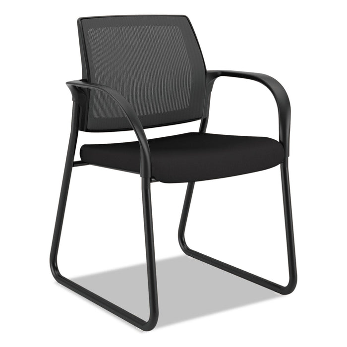 HON Ignition Series Mesh Back Guest Chair with Sled Base, 25" x 22" x 34", Black