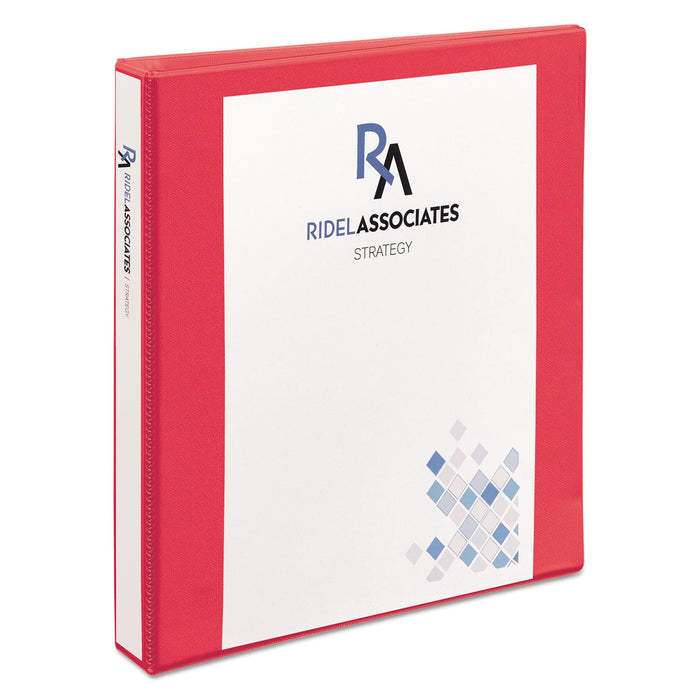 Avery Durable View Binder with DuraHinge and Slant Rings, 3 Rings, 1" Capacity, 11 x 8.5, Coral
