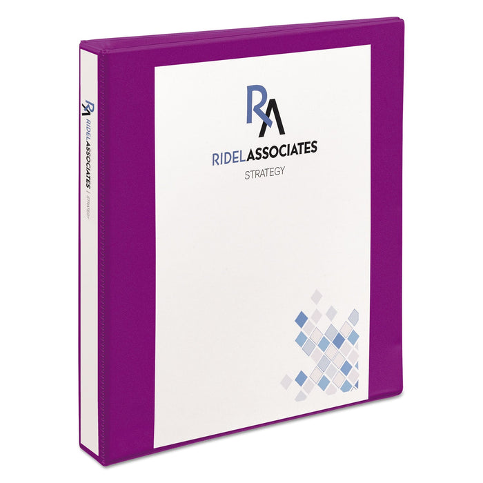 Avery Durable View Binder with DuraHinge and Slant Rings, 3 Rings, 1" Capacity, 11 x 8.5, Purple