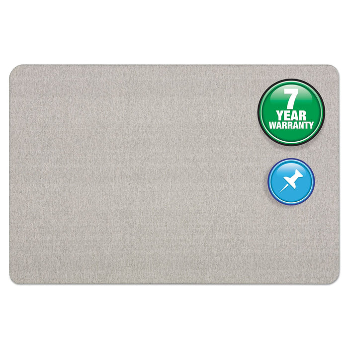 Quartet Oval Office Fabric Bulletin Board, 36 x 24, Gray