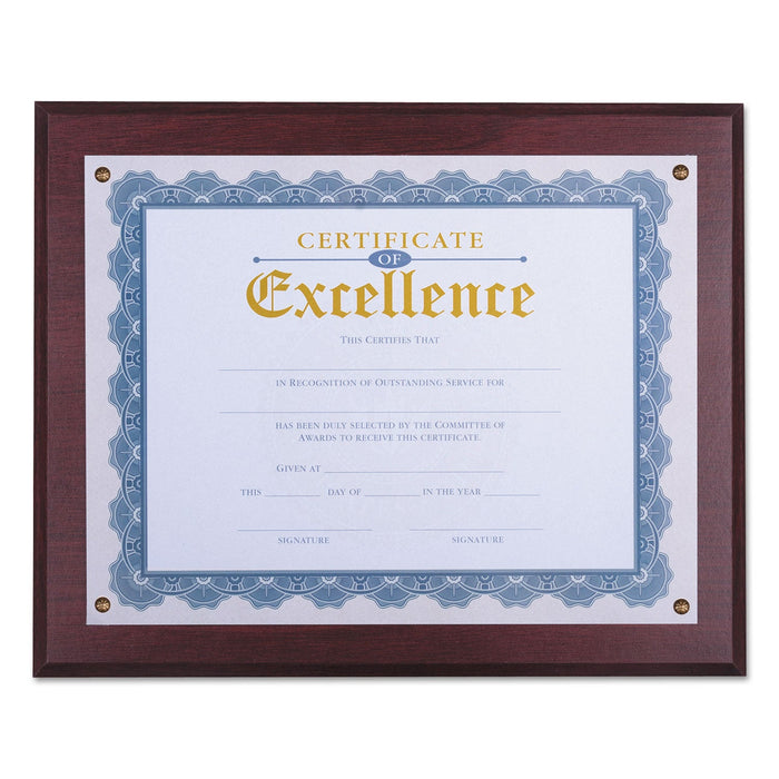 Universal Award Plaque, 13.3 x 11, Mahogany with Mahogany Border