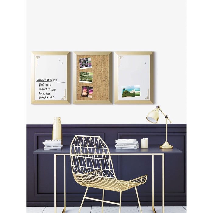 MasterVision Positive Flow Metallic Gold Message Board Set, 18" x 24", 3/Set