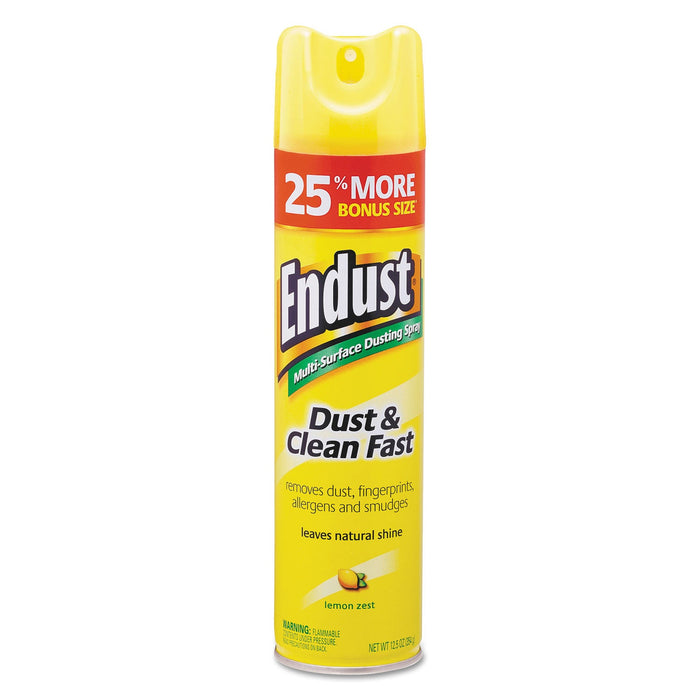 Diversey Endust Multi-Surface Dusting and Cleaning Spray, Lemon Zest, 12.5 oz Aerosol Spray, 6/Carton