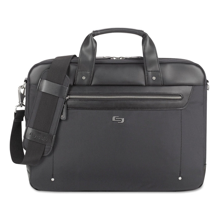 Solo Irving Briefcase, Fits Devices Up to 15.6", Polyester, 16.54 x 2.36 x 13.39, Black