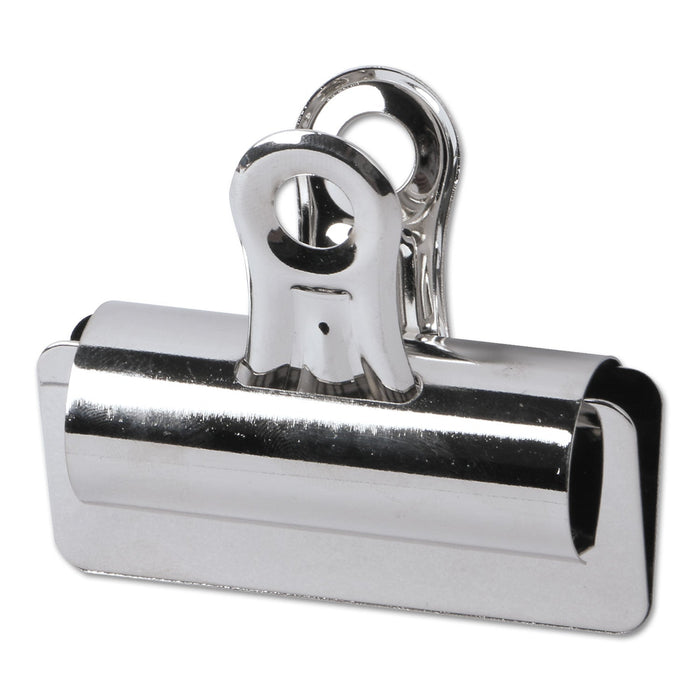Universal Bulldog Clips, Large, Nickel, 12/Pack