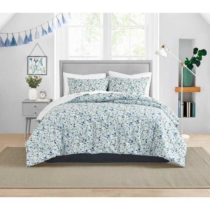 Poppy & Fritz Olivia Twin Cotton Blue Duvet Cover Set by Vanessa Jane