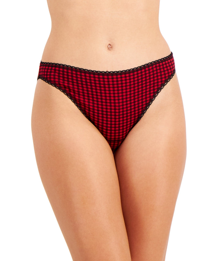 Charter Club Everyday Cotton Womens Lace-Trim Thong by Vanessa Jane