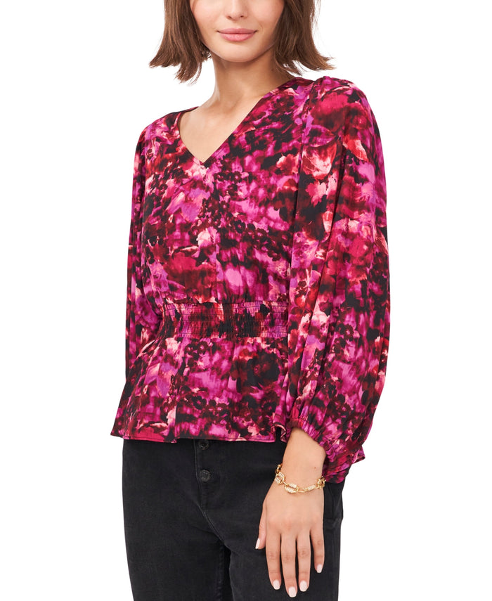Vince Camuto Printed Peplum Blouse, Size XS by Vanessa Jane