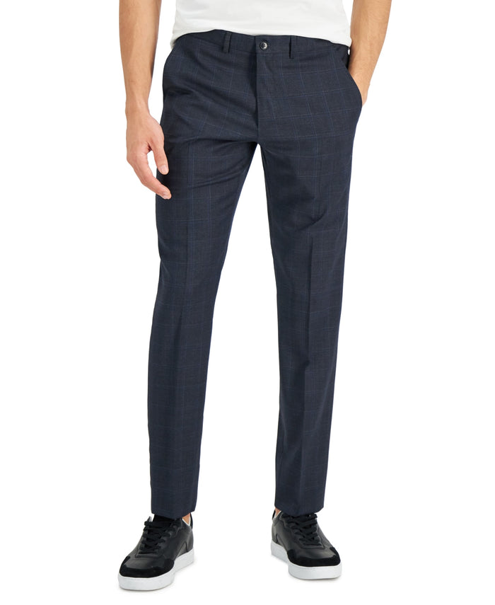 Ax Armani Exchange Mens Blue Windowpane Wool Suit Separate Pants, 34X30 by Vanessa Jane