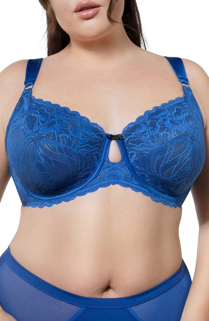 PARFAIT Women S Charlotte Lace Unlined Bra - Sapphire - 34DD by Vanessa Jane