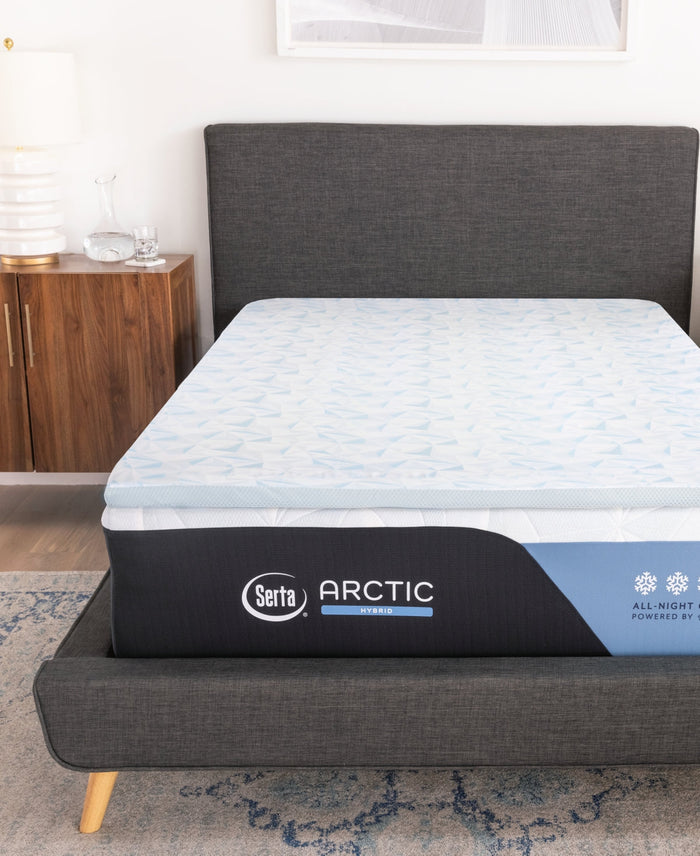 SERTA ARCTIC 2 in., 25x Cooling Twin Memory Foam Mattress Topper, White by Vanessa Jane