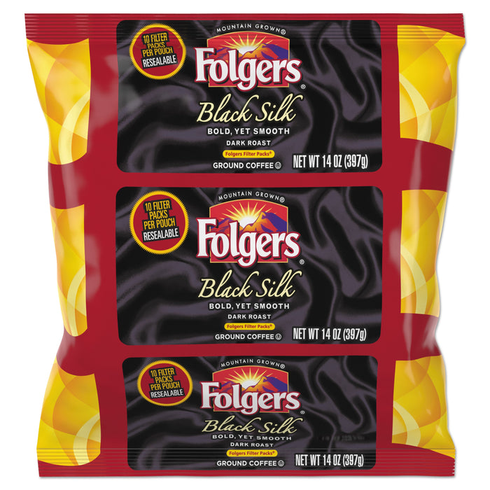 Folgers Coffee Filter Packs, Black Silk, 1.4 oz Pack, 40Packs/Carton
