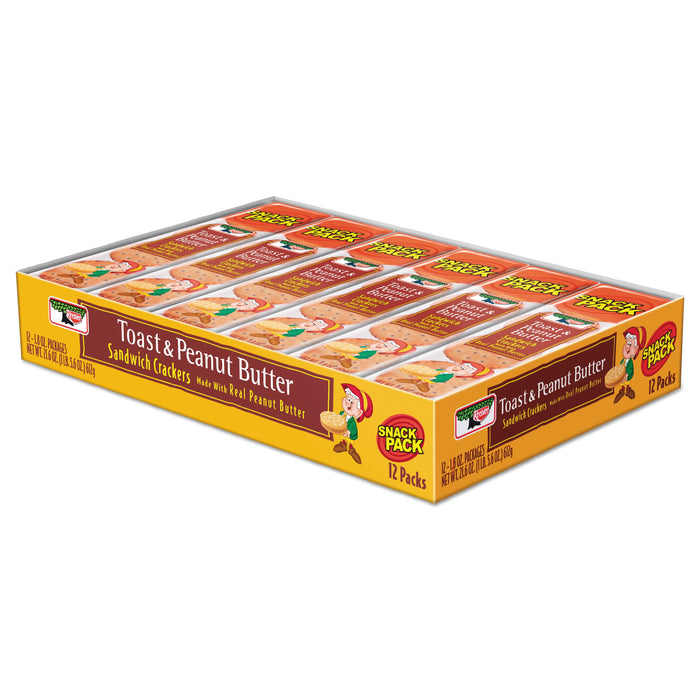 Keebler Sandwich Crackers, Toast and Peanut Butter, 8 Cracker Snack Pack, 12/Box