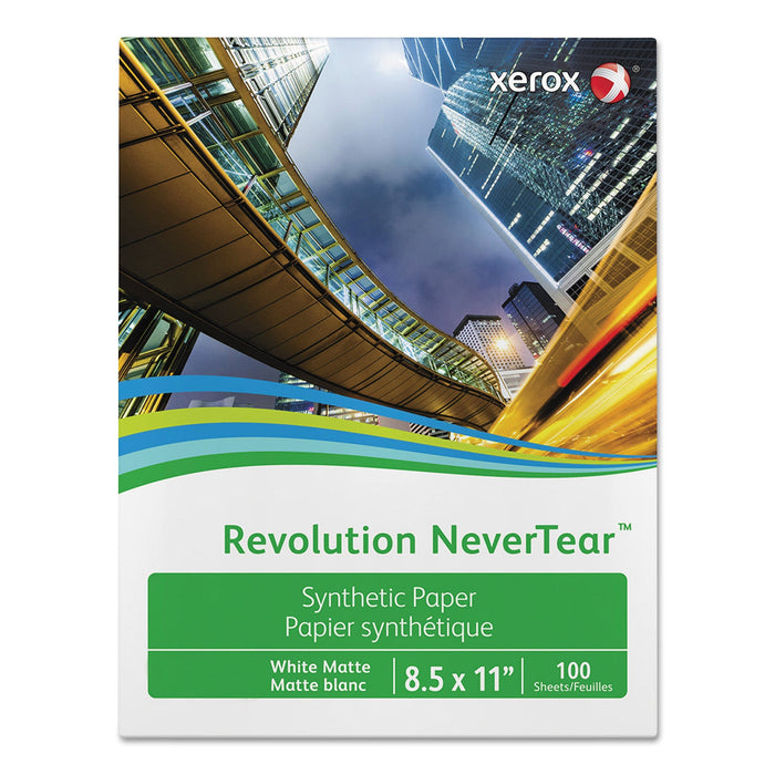 xerox Revolution NeverTear, 5 mil, 8.5 x 11, Smooth White, 100 Sheets/Ream, 5 Reams/Carton