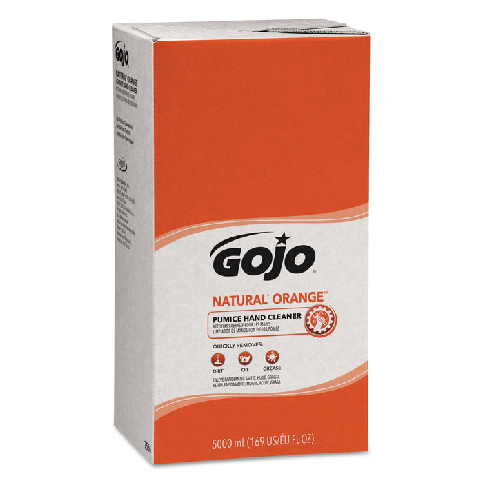 GOJO NATURAL ORANGE Pumice Hand Cleaner Refill, Citrus Scent, 5,000 mL, 2/Carton