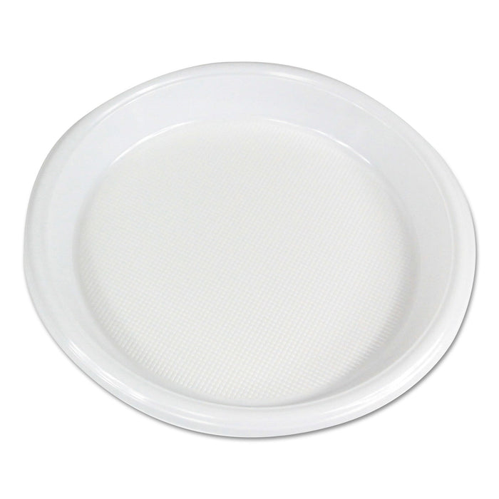 Boardwalk Hi-Impact Plastic Dinnerware, Plate, 10" dia, White, 500/Carton
