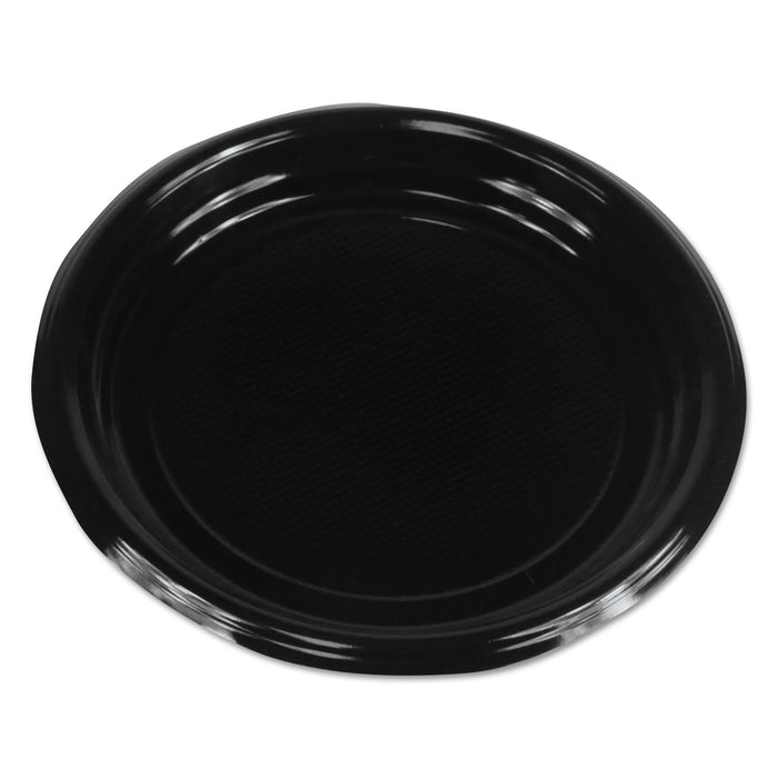 Boardwalk Hi-Impact Plastic Dinnerware, Plate, 9" dia, Black, 500/Carton