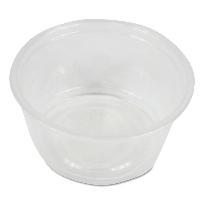 Boardwalk Souffle/Portion Cups, 2 oz, Polypropylene, Clear, 20 Cups/Sleeve, 125 Sleeves/Carton