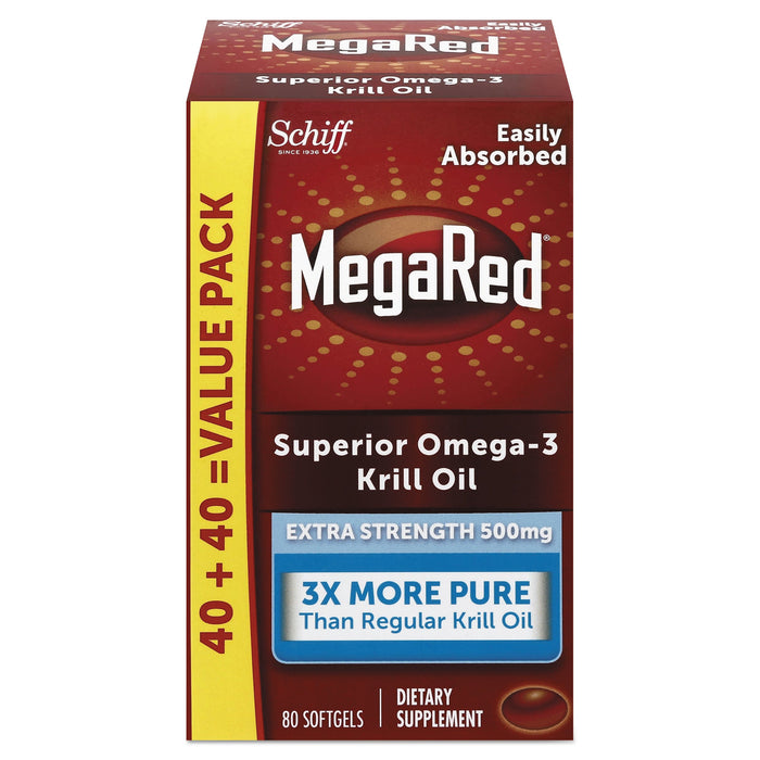 MegaRed Extra Strength Omega-3 Krill Oil Softgel, 80 Softgels