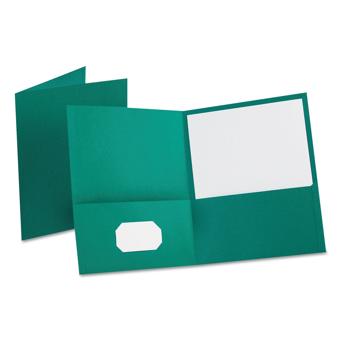 Oxford Leatherette Two Pocket Portfolio, 8.5 x 11, Teal/Teal, 10/Pack