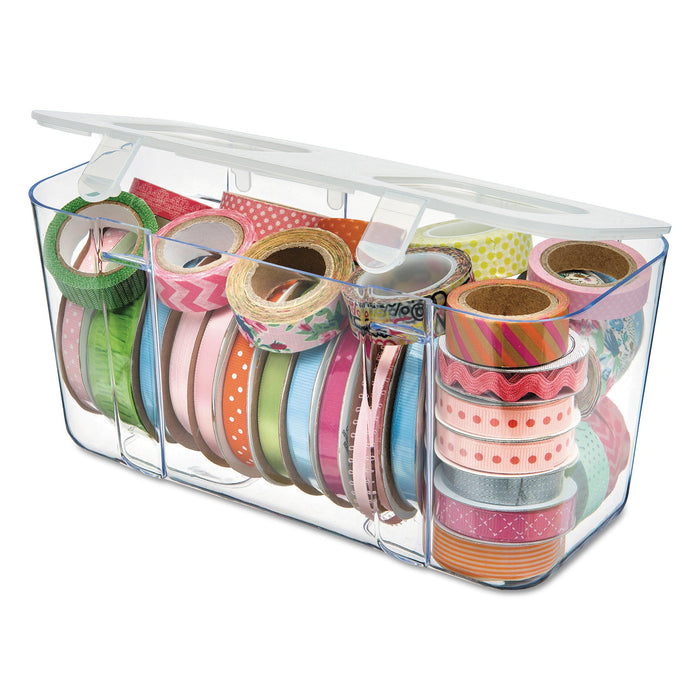deflecto Stackable Caddy Organizer, Medium, Plastic, 8.8 x 4 x 4.38, White