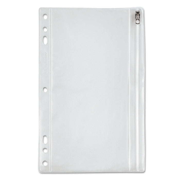 Oxford Zippered Ring Binder Pocket, 6 x 9.5, Clear