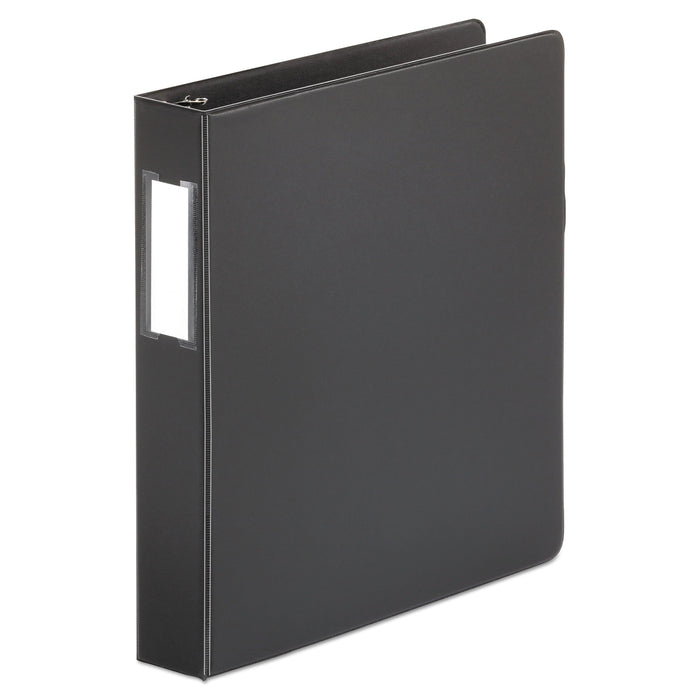 Universal Deluxe Non-View D-Ring Binder with Label Holder, 3 Rings, 1.5" Capacity, 11 x 8.5, Black