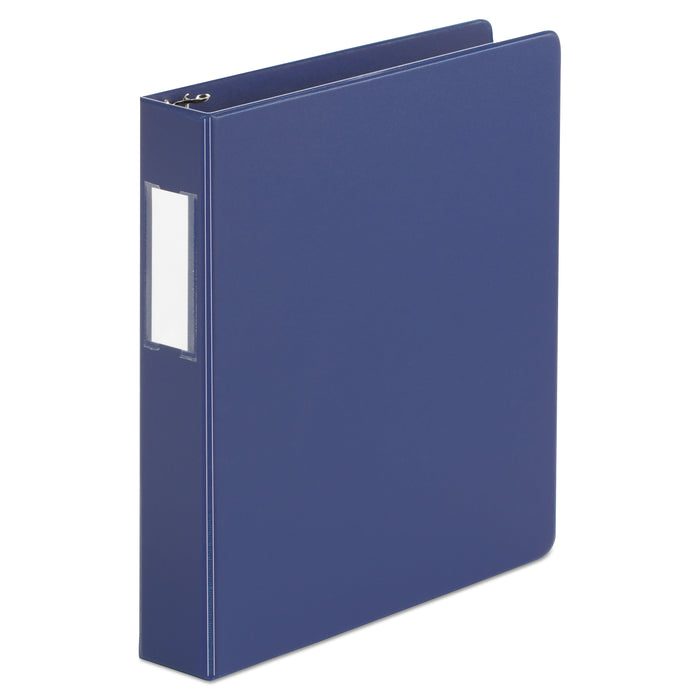 Universal Deluxe Non-View D-Ring Binder with Label Holder, 3 Rings, 1.5" Capacity, 11 x 8.5, Royal Blue