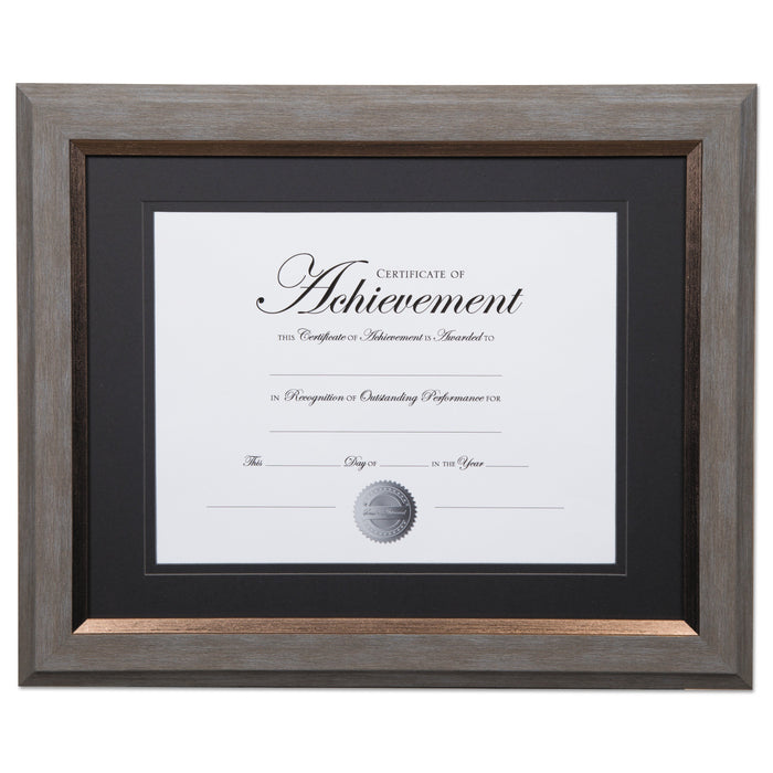 DAX 2-Tone 11 x 14 Document Frame, 8.5 x 11 Insert, Gray/Gold Frame, Black Mat