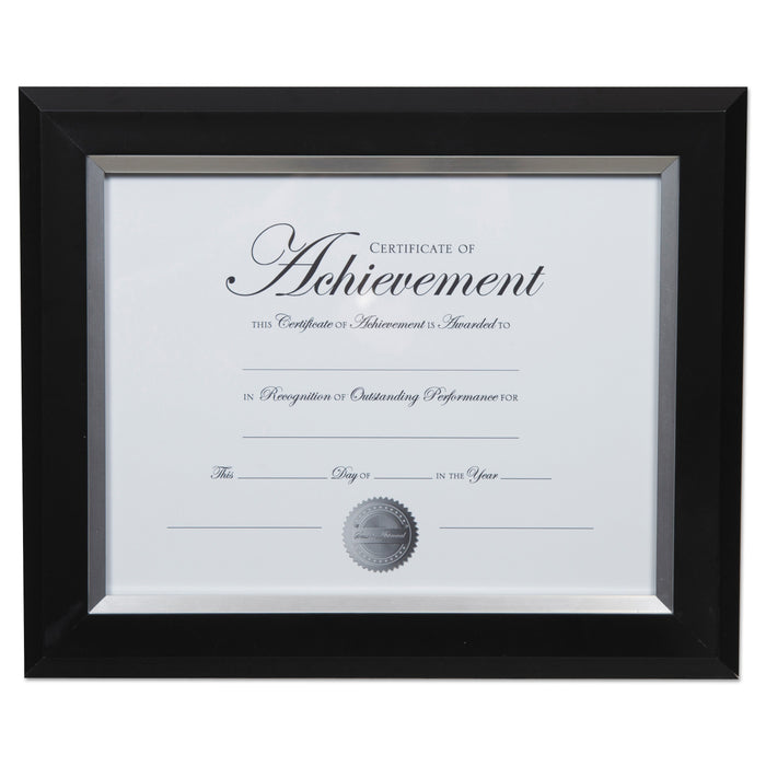 DAX 2-Tone Document Frame, 8.5 x 11 Insert, Black/Silver Frame