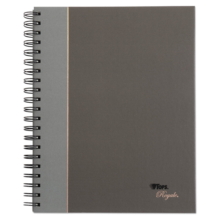 TOPS Royale Wirebound Business Notebooks, 1 Subject, Medium/College Rule, Black/Gray Cover, 8.25 x 5.88, 96 Sheets