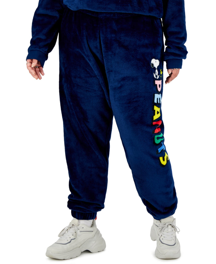 Love Tribe Plus Size Peanuts Graphic Plush Jogger Pants by Vanessa Jane