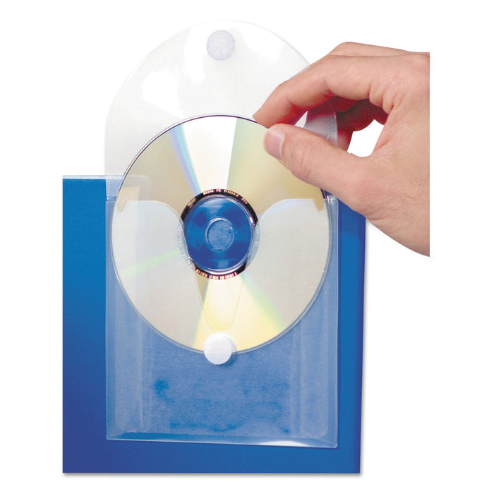 Baumgartens CD Pocket, 1 Disc Capacity, Clear/White, 5/Pack