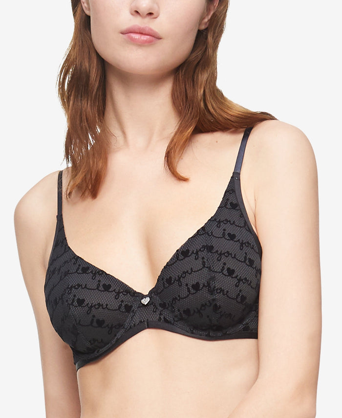 Calvin Klein Womens Limited Edition Unlined I Love You Demi Bra -Black,32D by Vanessa Jane