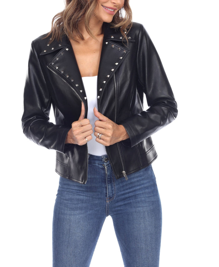 White Mark Womens Faux Leather Jacket, medium by Vanessa Jane